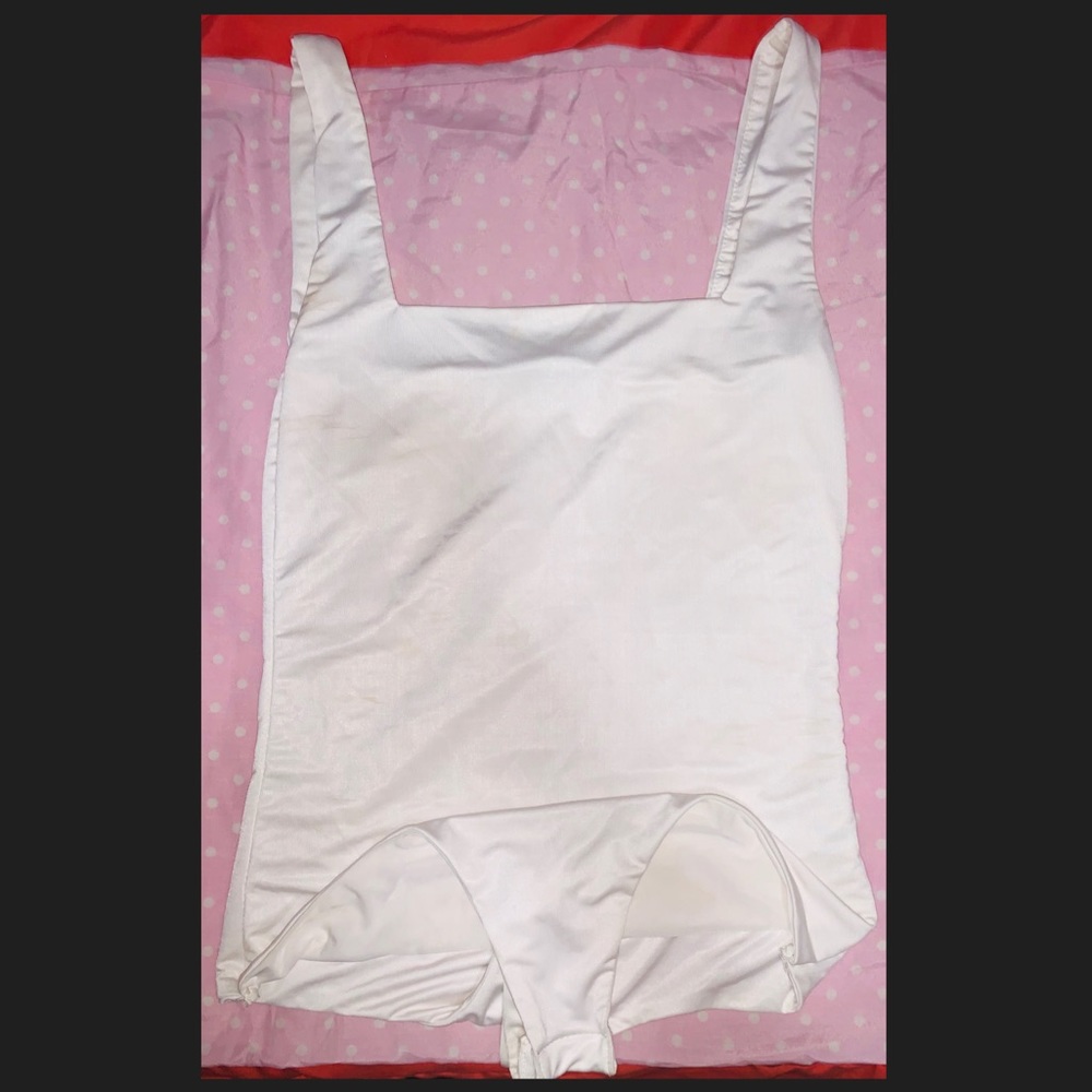 White square bodysuit